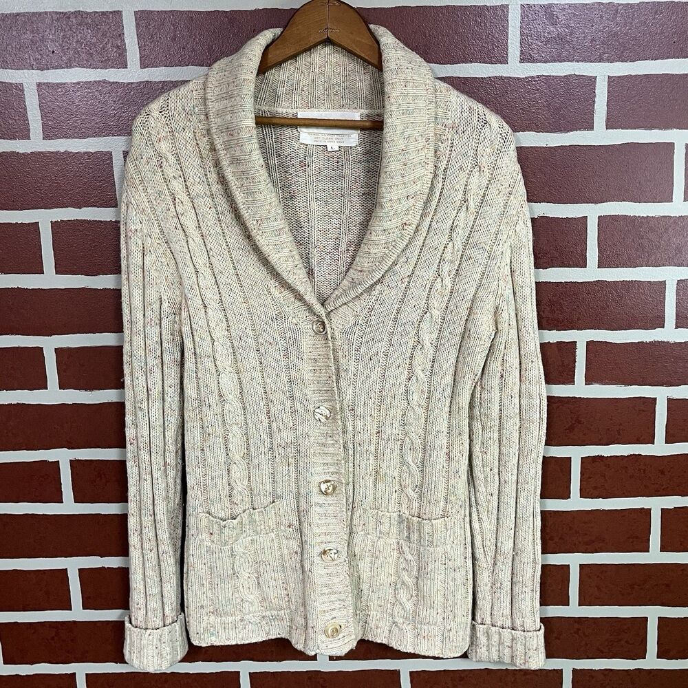 Beautiful Koret Of California Large Wool Blend Rainbow Confetti Cardigan Sweater
